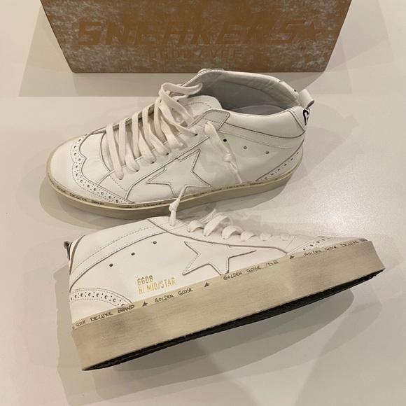 Golden Goose Hi Mid Star Sneaker White sz 38 NIB - Picture 3 of 11